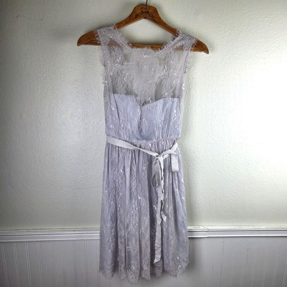 Hitherto BHLDN Anthropologie Celina Dress Women's 2 XS Lilac Lace Sleeveless NWT
